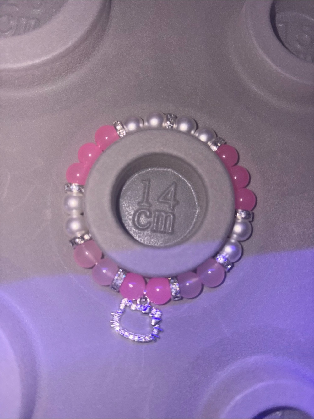 Handmade Hello Kitty Beaded Charm Bracelet